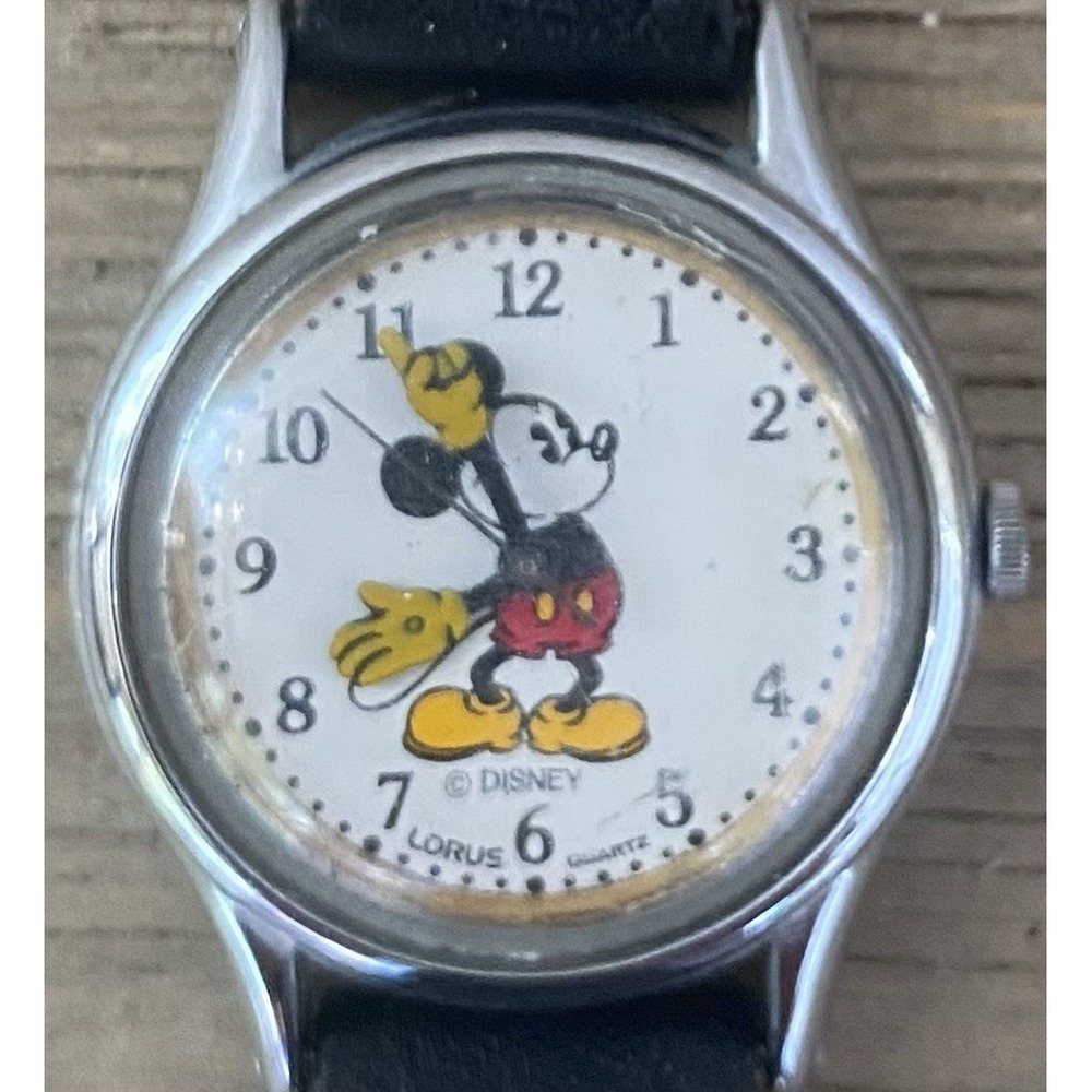 VTG Lorus Mickey Mouse Plastic Band Girls Preppy Casual Needs Battery